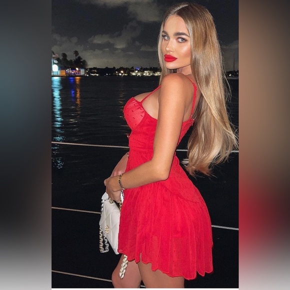 Chic Red Mini Dress - Picture 6 of 6